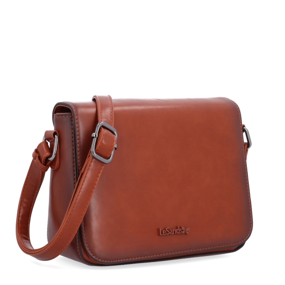 Nadčasová crossbody kabelka s klopou Le Sands materiál syntetická kůže zapínání s klopou barva koňaková velikost malá 7724 KO