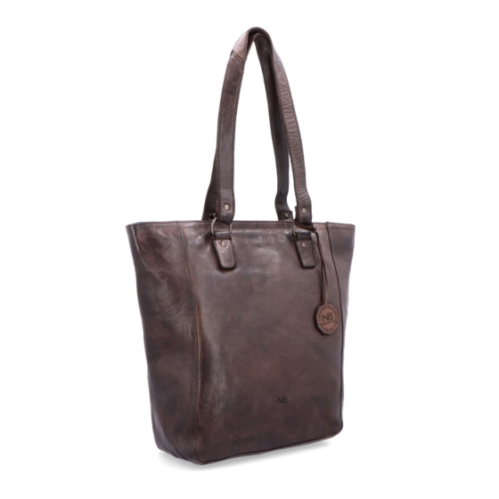 Prémiová kožená shopper kabelka přes rameno Noelia Bolger materiál kůže zapínání na zip barva hnědá velikost velká NB 2021 H