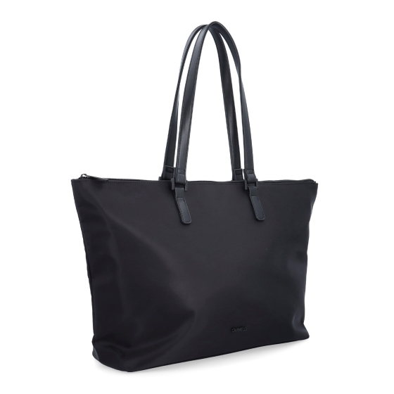 Designová business kabelka přes rameno Carmelo materiál nylon zapínání na zip barva černá velikost velká 6610 C