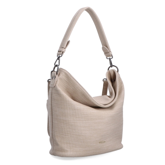 Originální hobo bag Carmelo materiál syntetická kůže zapínání na zip barva béžová velikost střední 4304 BE