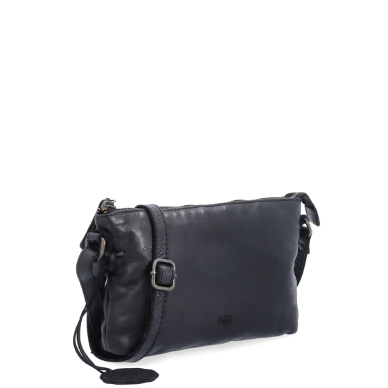 Kožená crossbody s čistými liniemi Noelia Bolger materiál kůže zapínání na zip barva černá velikost malá NB 2414 C