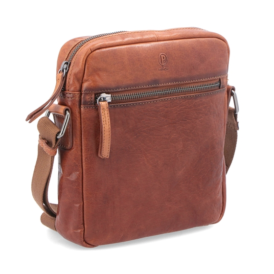 Kožená crossbody taška Poyem materiál kůže barva koňaková velikost malá 2206 Poyem KO