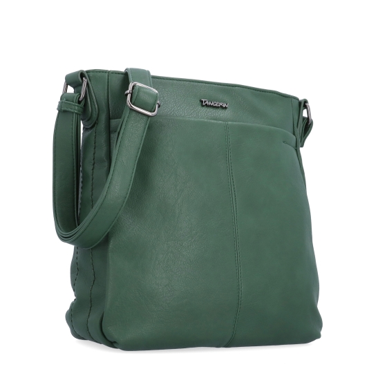 Crossbody kabelka s nastavitelným popruhem Tangerin materiál syntetická kůže zapínání na zip barva zelená velikost střední 8049 TZE