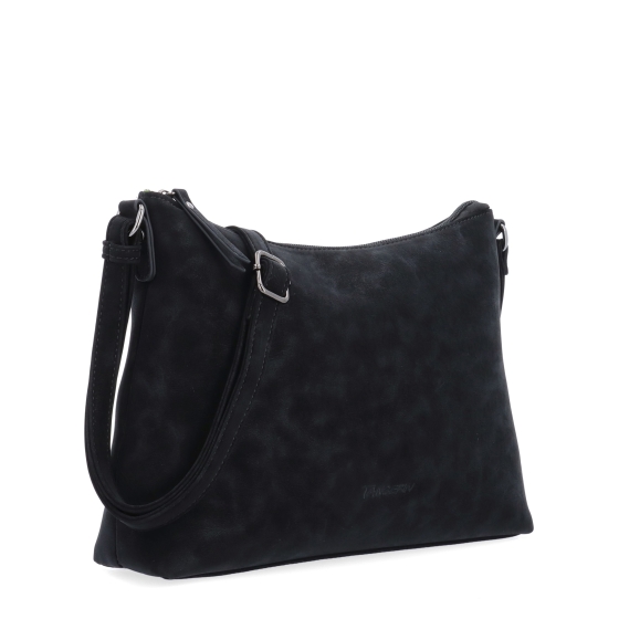 Dámská elegantní crossbody kabelka Tangerin materiál syntetická kůže zapínání na zip barva černá velikost malá 1110 C