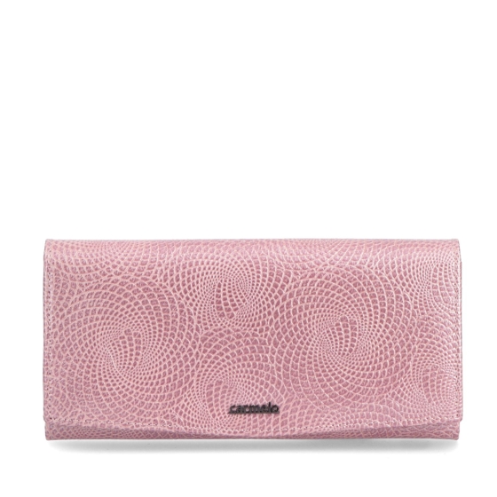 Elegantní dlouhá peněženka Carmelo materiál kůže zapínání na cvoček barva růžová velikost velká 2109 N R