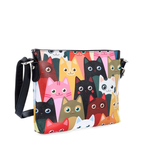Crossbody kabelka s veselým potiskem Indee materiál syntetická kůže zapínání na zip barva multicolor velikost malá 9306 02 C