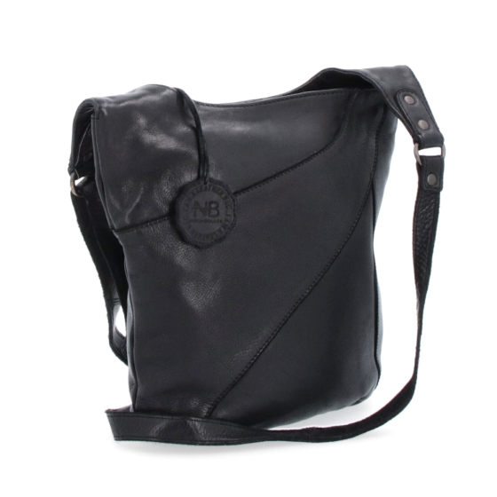 Elegantní kožená crossbody kabelka s kapsami Noelia Bolger materiál kůže zapínání na zip barva černá velikost malá NB 2101 C