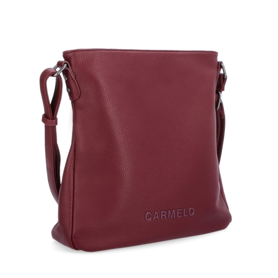 Designová crossbody kabelka Carmelo materiál syntetická kůže zapínání na zip barva vínová velikost střední 4271 BO