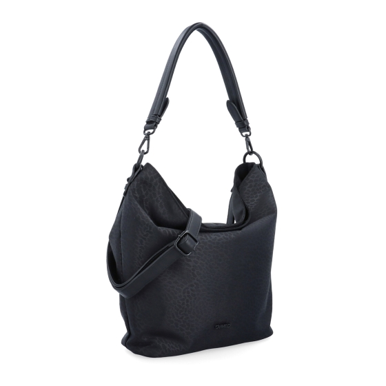 Elegantní dámská kabelka se dvěma popruhy Carmelo materiál nylon zapínání na zip barva černá velikost střední 6603 C LE