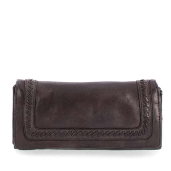 Dlouhá kožená peněženka s proplétáním Noelia Bolger materiál kůže zapínání na cvoček barva hnědá velikost velká 5119 NB H