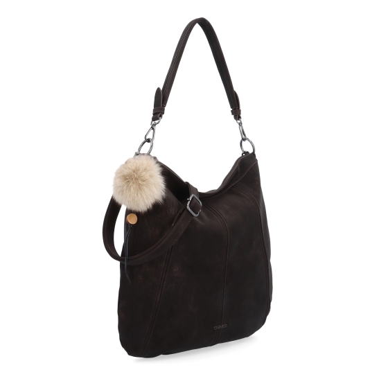 Praktická kabelka přes rameno i crossbody s prošitím Carmelo materiál syntetická kůže zapínání na zip barva hnědá velikost střední 4656 TH