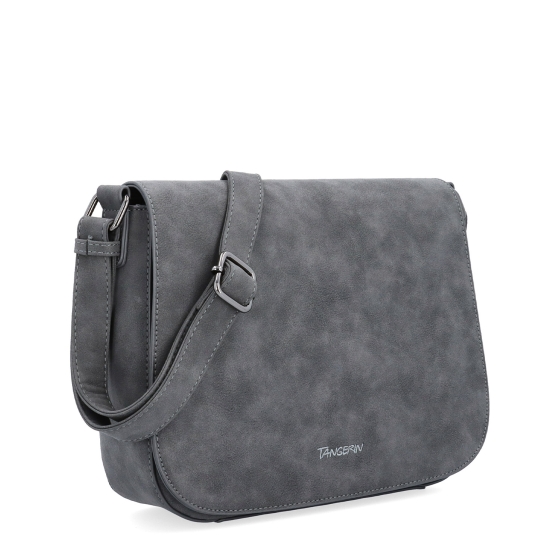 Elegantní crossbody kabelka s klopou Tangerin materiál syntetická kůže zapínání na zip barva šedá velikost střední 1115 ANT