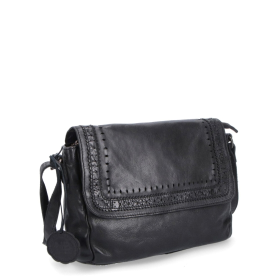 Designová kožená crossbody kabelka s klopou Noelia Bolger materiál kůže zapínání na zip barva černá velikost malá NB 2026 C