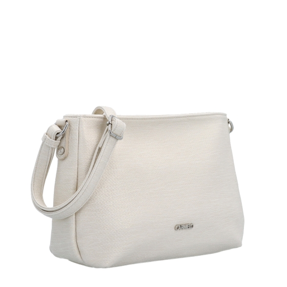 Praktická a elegantní crossbody kabelka Carmelo materiál syntetická kůže zapínání na zip barva béžová velikost střední 4605 K