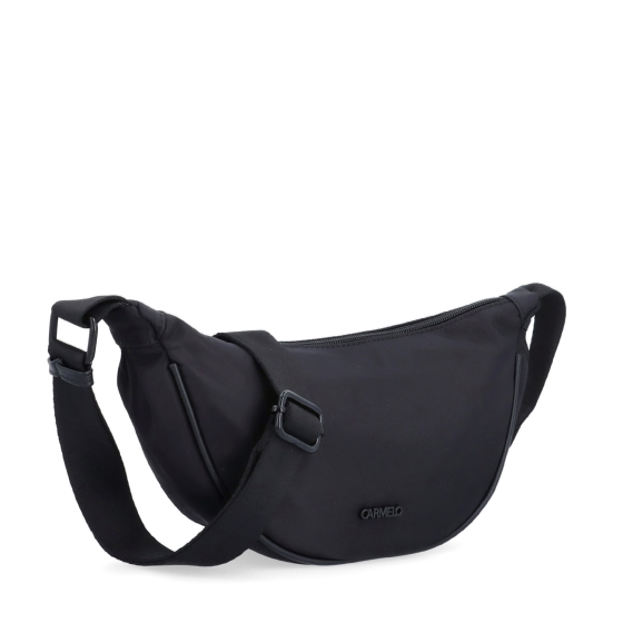 Malá nylonová kabelky typu moonbag Carmelo materiál nylon zapínání na zip barva černá velikost malá 6609 C