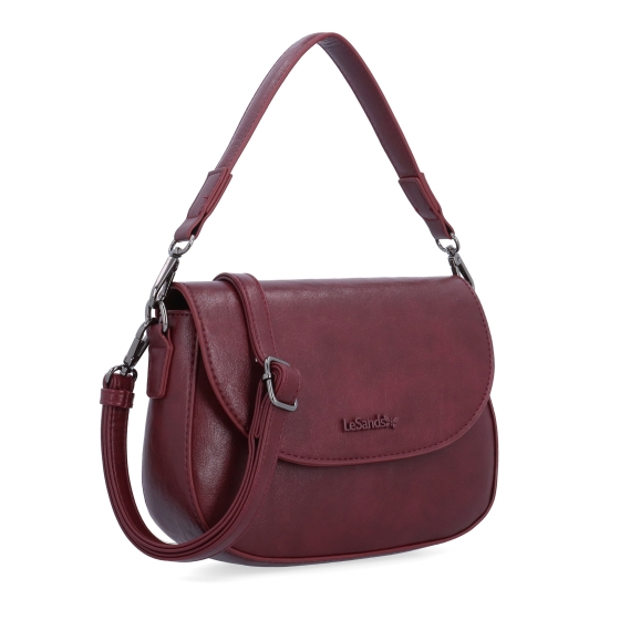 Stylová crossbody kabelka s klopou Le Sands materiál syntetická kůže zapínání s klopou barva vínová velikost malá 7730 BO