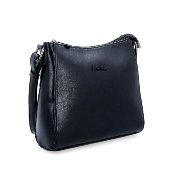 Minimalistická crossbody kabelka do města Le Sands materiál syntetická kůže zapínání na zip barva černá velikost malá 7706 C