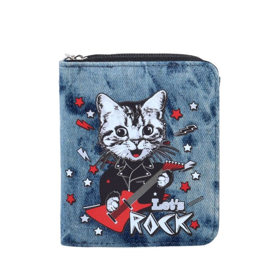 Denim veselá peněženka s potiskem Indee materiál textil zapínání na cvoček barva multicolor velikost malá 9204 01