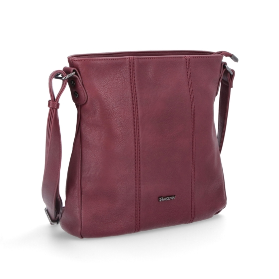 Crossbody kabelka Tangerin materiál syntetická kůže zapínání na zip barva vínová velikost střední 8004 BO