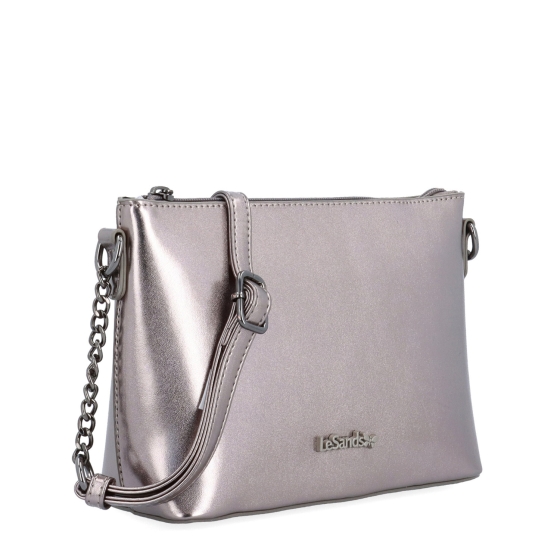 Elegantní crossbody kabelka s řetízkem Le Sands materiál syntetická kůže zapínání na zip barva metalická velikost malá 4379 TI
