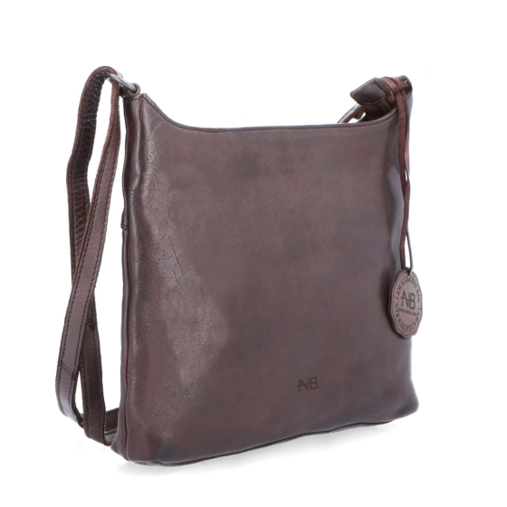 Kožená crossbody kabelka pro každý den Noelia Bolger materiál kůže zapínání na zip barva hnědá velikost malá NB 2404 H