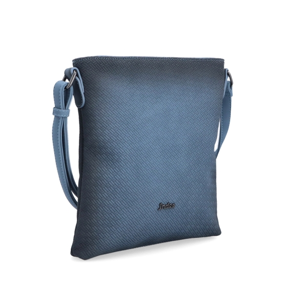 Crossbody s čistým designem Indee materiál syntetická kůže zapínání na zip barva modrá velikost malá 6316 M