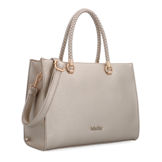Dámská kabelka s odnímatelným crossbody popruhem Le Sands materiál syntetická kůže zapínání na zip barva metalická velikost střední 4648 ZL