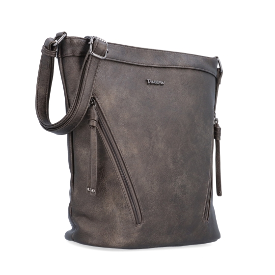 Crossbody kabelka s ozdobnými zipy Tangerin materiál syntetická kůže zapínání na zip barva šedá velikost střední 8050 ANT