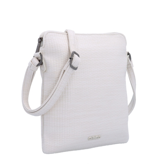 Minimalistická crossbody kabelka s jemným vzorem Carmelo materiál syntetická kůže zapínání na zip barva béžová velikost malá 4397 K