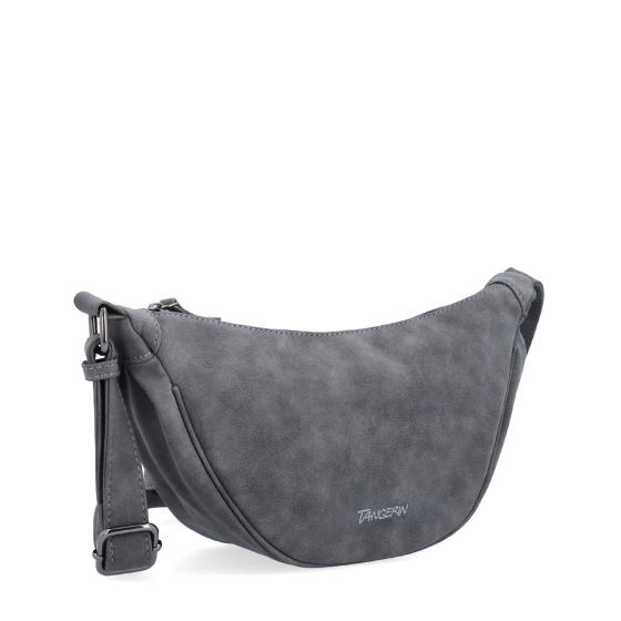 Stylový dámský moonbag ze syntetického materiálu Tangerin materiál syntetická kůže zapínání na zip barva šedá velikost malá 1112 ANT