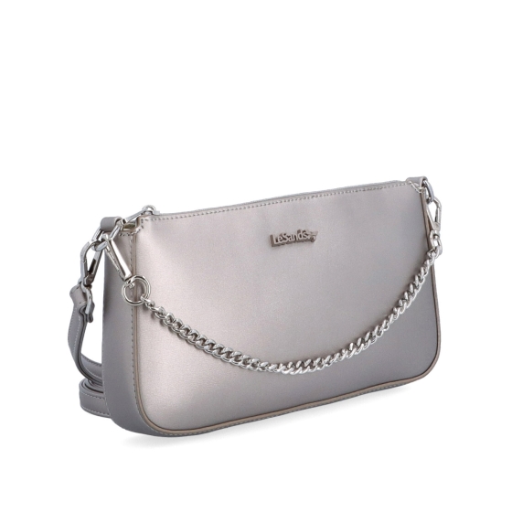 Malá crossbody kabelka s ozdobným řetízkem Le Sands materiál syntetická kůže zapínání na zip barva metalická velikost malá 7714 STR