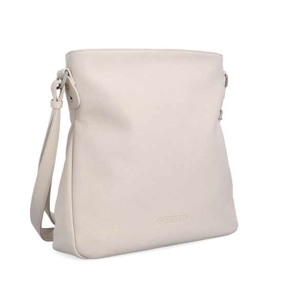 Designová crossbody kabelka Carmelo materiál syntetická kůže zapínání na zip barva béžová velikost střední 4271 BE