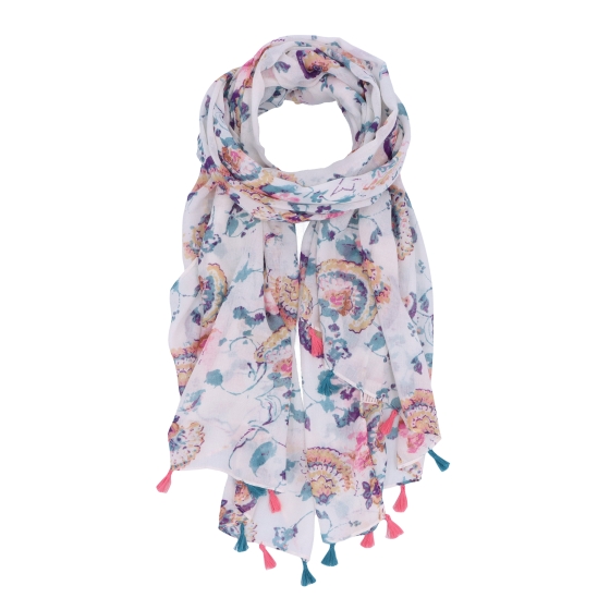 Lehký šátek s originálním vzorem Noelia Bolger materiál Viskóza a bavlna barva multicolor KL506 - 18