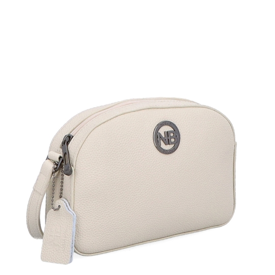 Malá kožená crossbody kabelka s kapsou na zip Noelia Bolger materiál kůže zapínání na zip barva béžová velikost malá NB 3013 K