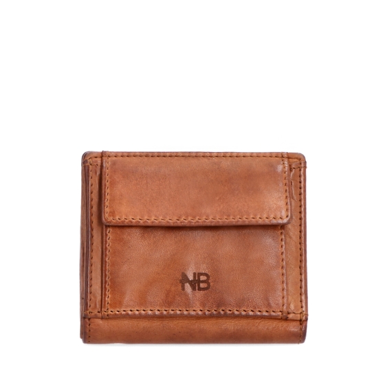 Malá kožená peněženka s unisex designem Noelia Bolger materiál kůže barva koňaková velikost malá 5133 NB KO