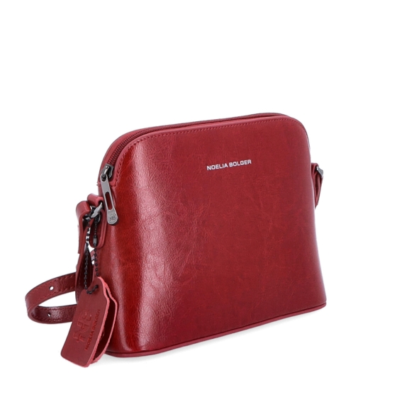 Luxusní malá kožená crossbody kabelka Noelia Bolger materiál kůže zapínání na zip barva červená velikost malá NB 0080 TCV