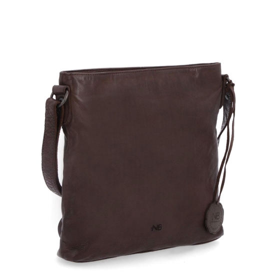 Kožená crossbody kabelka ve vintage stylu Noelia Bolger materiál kůže zapínání na zip barva hnědá velikost malá NB 2001 H