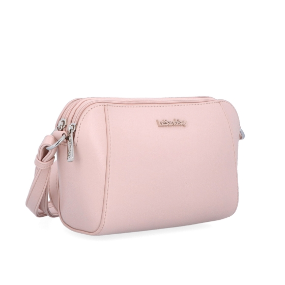 Menší crossbody kabelka se dvěma kapsami Le Sands materiál syntetická kůže zapínání na zip barva růžová velikost malá 7716 R