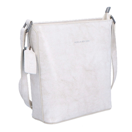 Malá elegantní kožená crossbody kabelka Noelia Bolger materiál kůže zapínání na zip barva bílá velikost malá NB 0065 OW