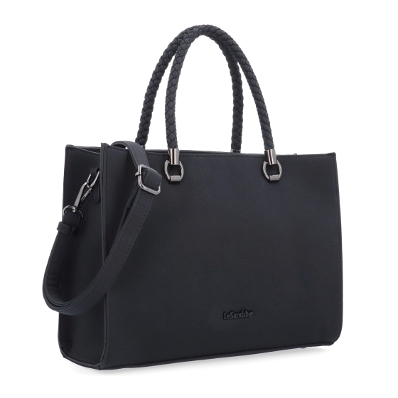 Dámská kabelka s odnímatelným crossbody popruhem Le Sands materiál syntetická kůže zapínání na zip barva černá velikost střední 4648 C
