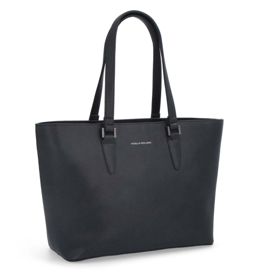 Shopperka z kůže saffiano Noelia Bolger materiál kůže barva černá velikost velká NB 0030 C