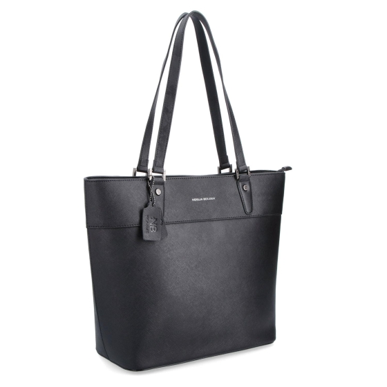 Shopperka z kůže saffiano Noelia Bolger materiál kůže barva černá velikost velká NB 0032 C