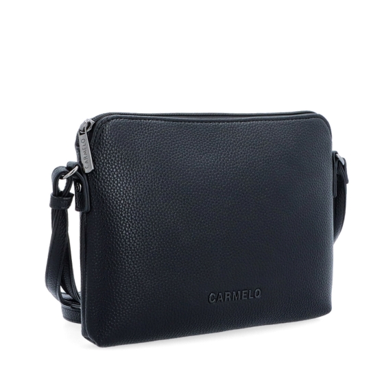 Minimalistická crossbody syntetická kabelka Carmelo materiál syntetická kůže zapínání na zip barva černá velikost malá 4333 C