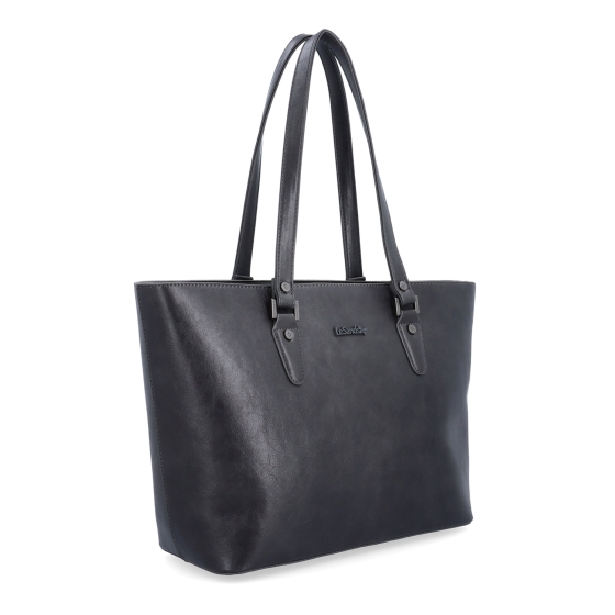 Prostorná shopper kabelka s čistým designem Le Sands materiál syntetická kůže zapínání na zip barva šedá velikost velká 7719 TS