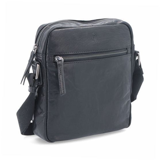 Kožená crossbody taška Poyem materiál kůže barva černá velikost malá 2206 Poyem C