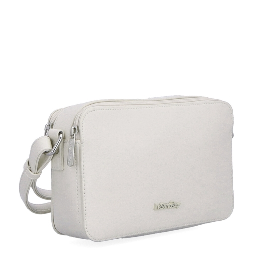 Praktická crossbody kabelka se dvěma kapsami Le Sands materiál syntetická kůže zapínání na zip barva béžová velikost malá 7717 BE