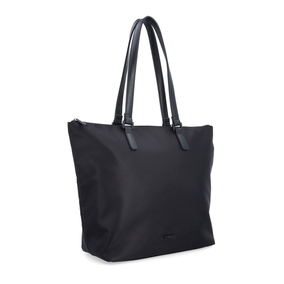 Elegantní nylonová kabelka přes rameno Carmelo materiál nylon zapínání na zip barva černá velikost velká 6601 C