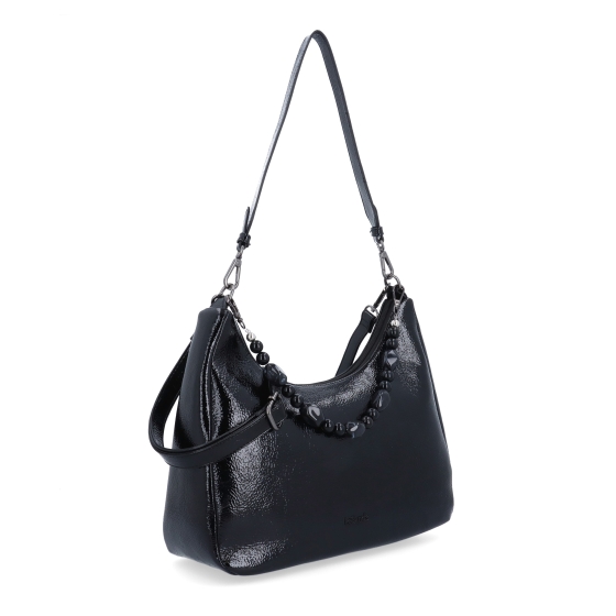 Kabelka přes rameno i crossbody s odepínacími popruhy Le Sands materiál syntetická kůže zapínání na zip barva černá velikost střední 4637 C