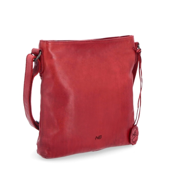 Kožená crossbody kabelka ve vintage stylu Noelia Bolger materiál kůže zapínání na zip barva červená velikost malá NB 2001 CV