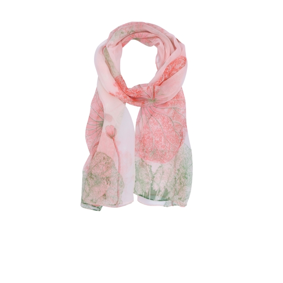 Lehká šála s květinovým motivem Noelia Bolger materiál polyester barva růžová KL502 - 03